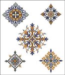 (image for) Geometric Medallions Blue Orange